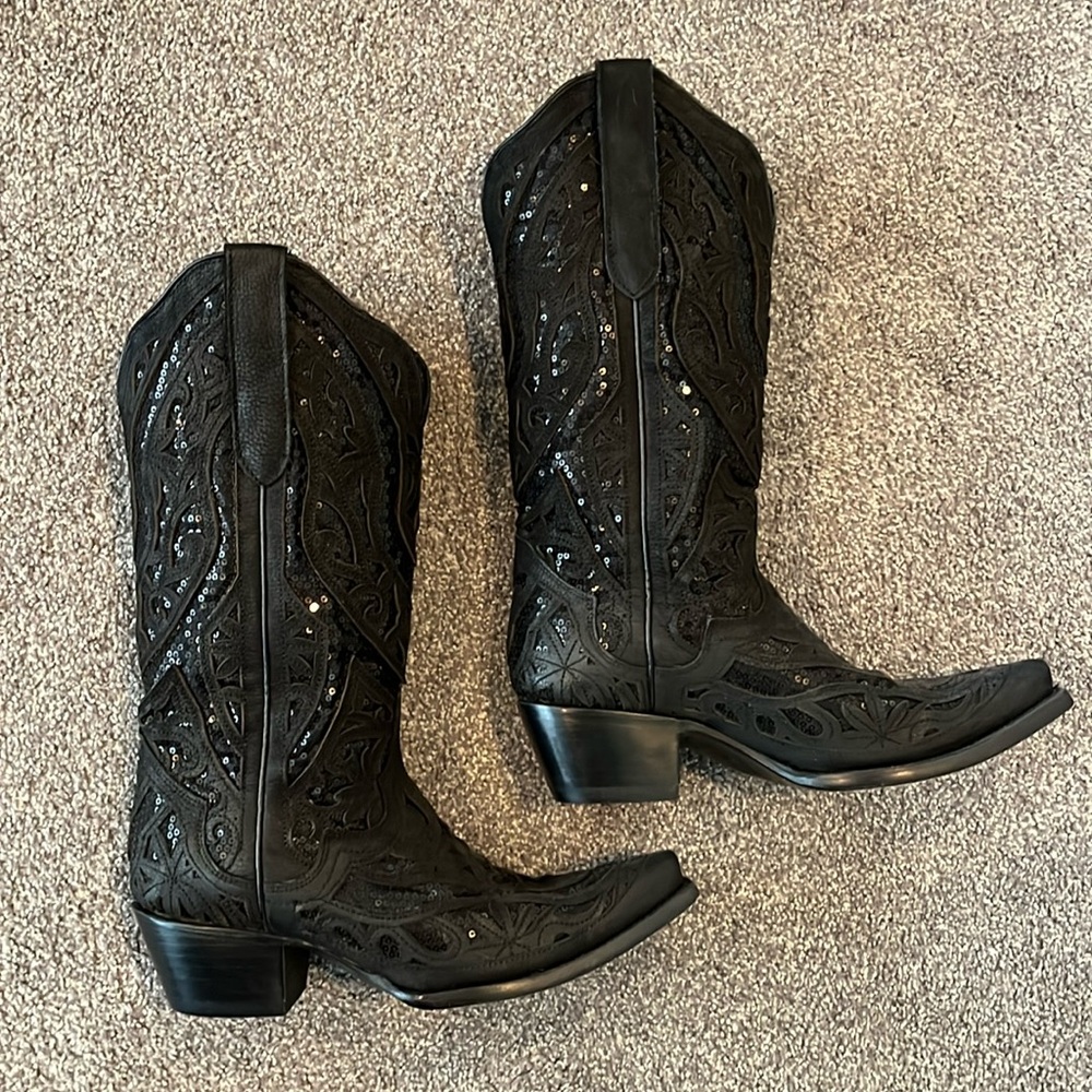 JB Dillon Reserve Black Cowboy Boots 8.5